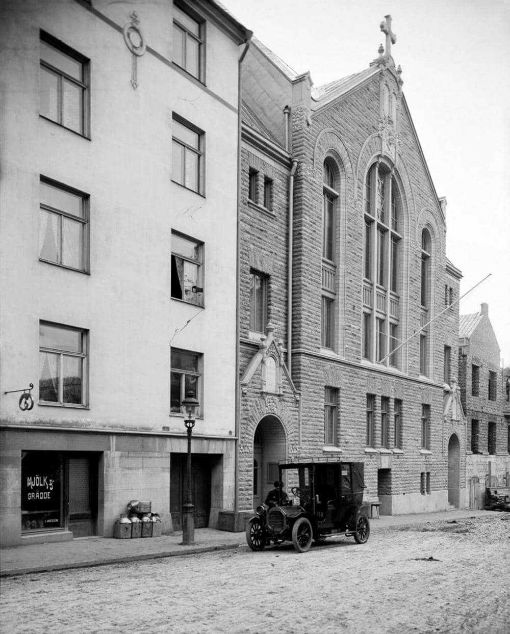 The converted church the studio works from